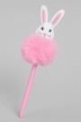 Ручка с помпоном "Fluffy hare", hot pink