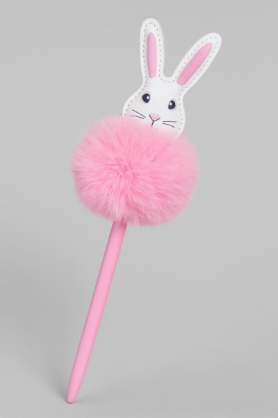 Ручка с помпоном "Fluffy hare", hot pink 