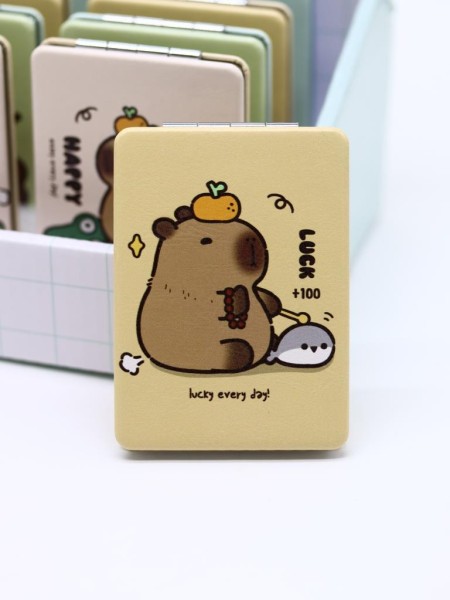 Зеркало раскладное "Capybara", желтое, 8*6 см 