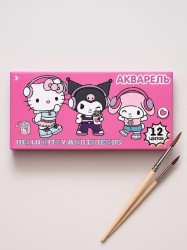 Акварель медовая "Hello Kitty" and friends", 12 цветов б/к