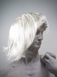 Парик карнавальный "Fancy chic", white (25 см)