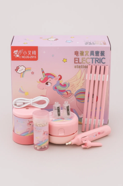 Электрический канцелярский набор "Unicorn" (25,5*22  см) 
