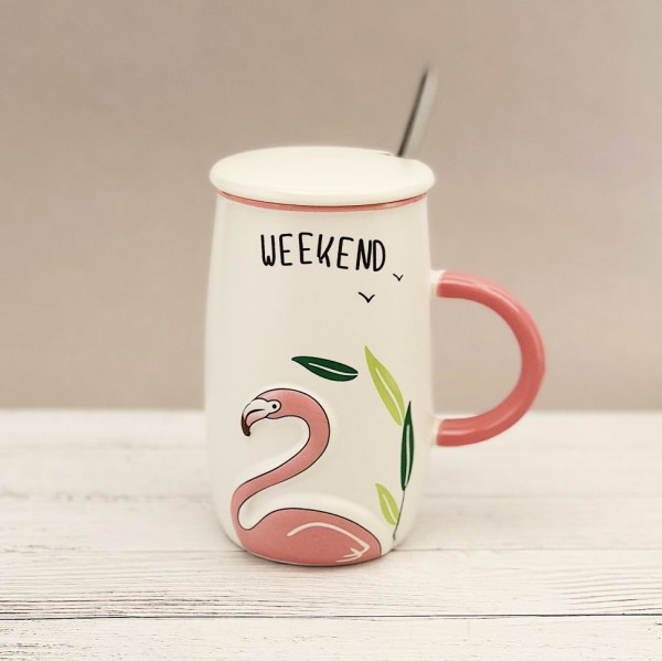 Кружка "Flamingo weekend" (500ml) 