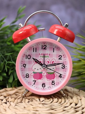 Часы-будильник «Two bunnies», red (15х11 см)