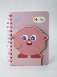 Блокнот на спирали (B6) "Hello monster", pink (13*18)