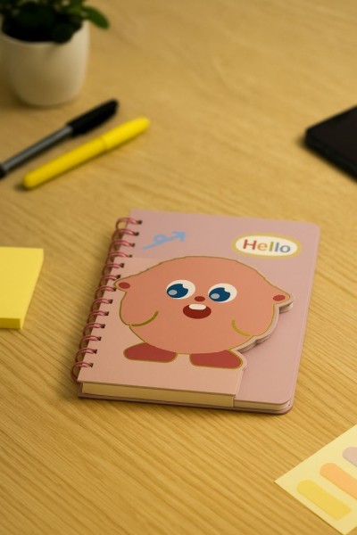 Блокнот на спирали (B6) "Hello monster", pink (13*18) 
