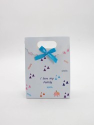 Пакет подарочный (XS) "Colorful triangles", blue (12x6x16)