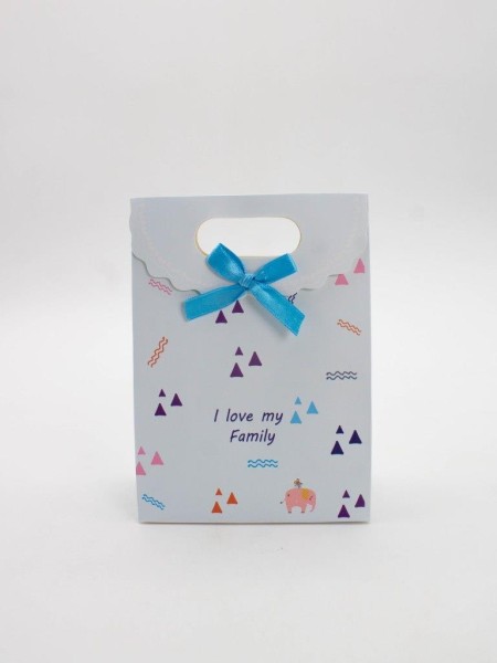 Пакет подарочный (XS) "Colorful triangles", blue (12x6x16) 