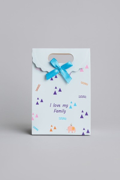 Пакет подарочный (XS) "Colorful triangles", blue (12x6x16) 