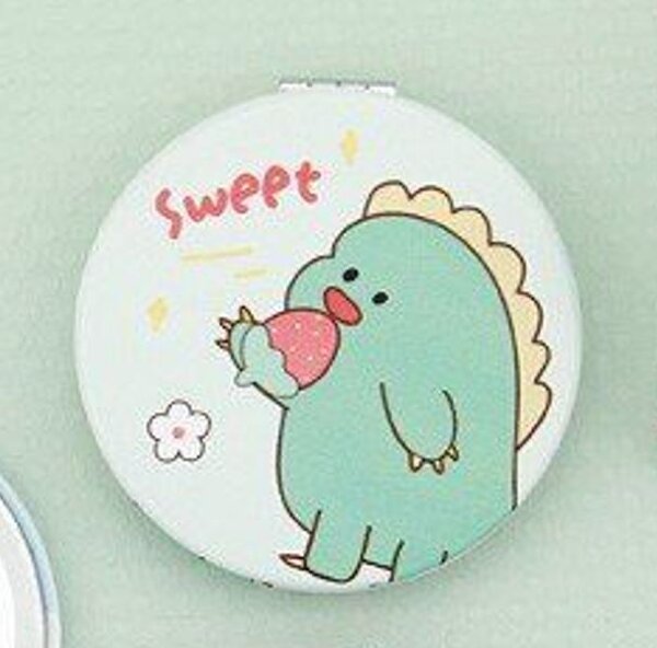 Зеркало "Sweet dino strawberry round", green 