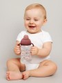 Бутылочка поильник "Fox"с силиконовым носиком и ручками, burgundy (270 ml)
