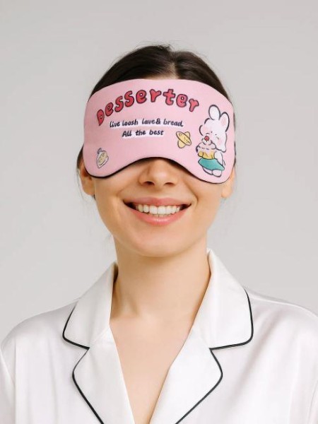 Маска для сна гелевая "Happy travel", pink 