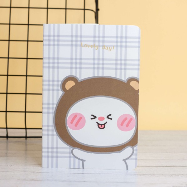 Тетрадь (A5) "Lovely day bear", gray (13.5*20.5) 