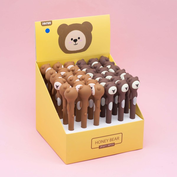 Ручка "Honey bear" mix, шоубокс 36 шт. 