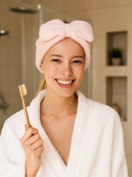 Косметическая повязка для волос "Delicate bow", peach
