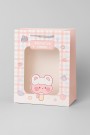 Пакет подарочный (M) "Lovely animals, plaid", pink (33*25*12)