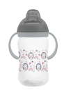 Бутылочка поильник "Hedgehog"с силиконовым носиком и ручками, grey (270 ml)