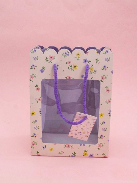 Пакет подарочный «Craft flowers», pink (18*23*10) 