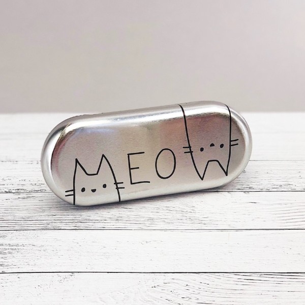 Чехол для очков "Cat" silver 