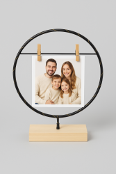 Фоторамка с прищепкой для фото и светодиодами «Circle loft»