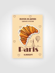 Значок ECO из дерева iLikeGift «Круассан»