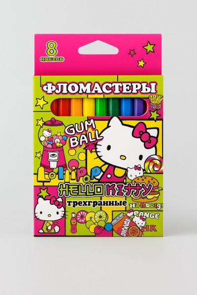 Фломастеры "Hello Kitty" 8 цветов, треугольные 