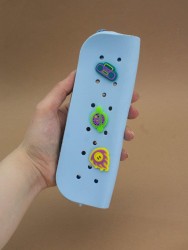 Пенал силиконовый + Джибитсы голубой  19*6*3 см 155 гр