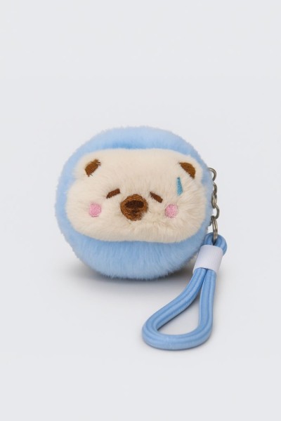 Плюшевое раскладное зеркало брелок "Capybara", голубое, шоу-бокс 12 шт. 