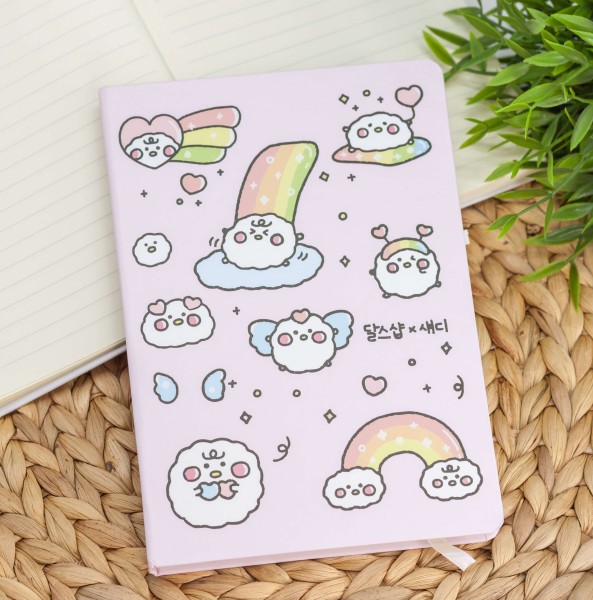 Блокнот (A5) "Happy rainbow", pink (14.5*21) 