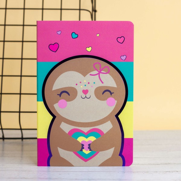 Тетрадь (A5) "Rainbow sloth heart" (13.5*20.5) 