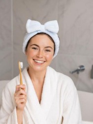 Косметическая повязка для волос "Delicate bow", blue