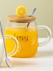 Кружка стеклянная "Juicy slice of lemon", yellow (470 мл)