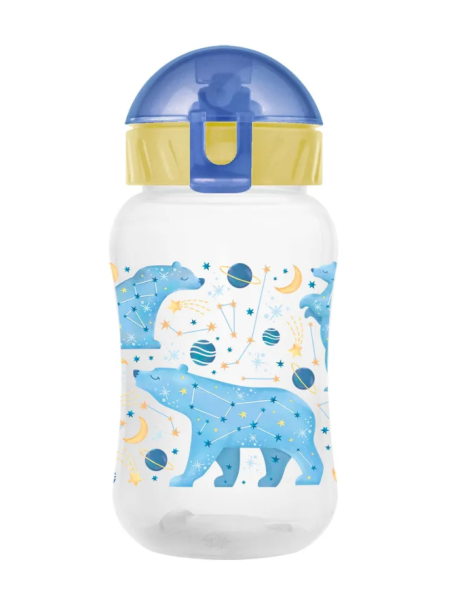 Бутылка "Bear" с трубочкой, blue (270 ml) 