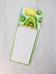 Магнитный блок для записей с карандашом «Let's eat avocado», green, 10х27 см