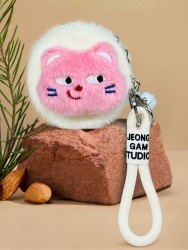 Плюшевое раскладное зеркало брелок "Cat", розовое, шоу-бокс 12 шт.