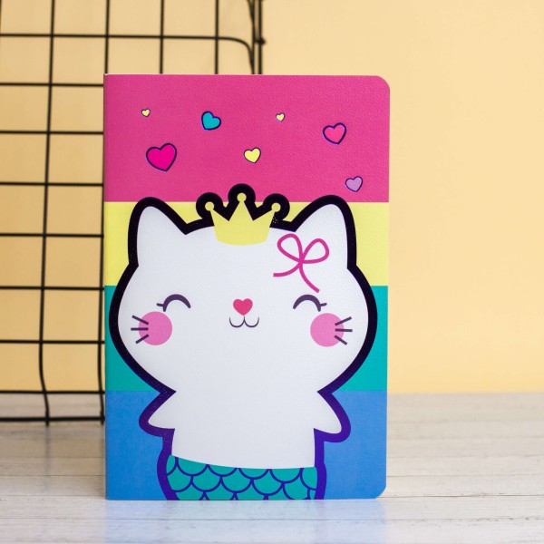 Тетрадь (A5) "Rainbow cat mermaid" (13.5*20.5) 