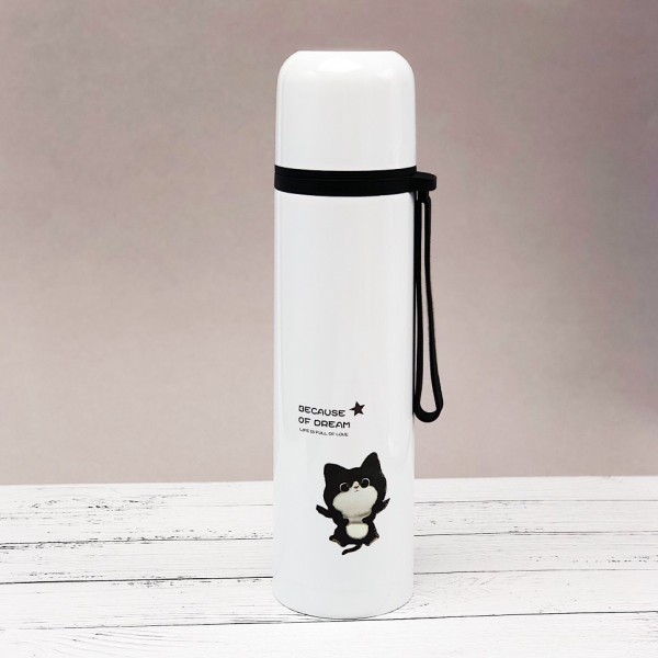 Термос "Кот",front-white (500ml) 