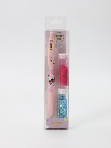 Клеевая ручка с блестками 2 цветов, "Small Handmade, pink pen" 