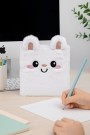 Блокнот плюшевый «Cute hare», white (15*14 см)