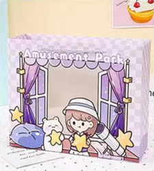 Пакет подарочный (XS) "Anime girl", purple (19.5*14.5*8.5)