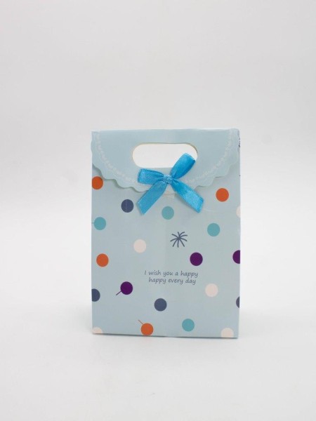 Пакет подарочный (XS) "Colorful dots", blue (12x6x16) 
