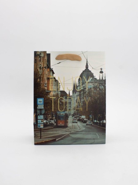 Пакет подарочный «Enjoy to day», brown (18*23*10) 