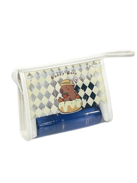 Косметичка "Capybara on a donut", white (22*6*17 см) 