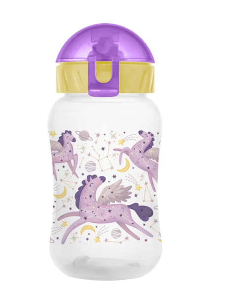 Бутылка "Unicorn" с трубочкой, purple (270 ml) 