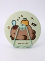 Зеркало настольное "Capybara is happy", зеленое, 15,6*15,6 см