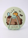 Зеркало настольное "Capybara is happy", зеленое, 15,6*15,6 см