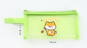 Пенал "Shiba-inu yummy", green (11.6*19 см) 