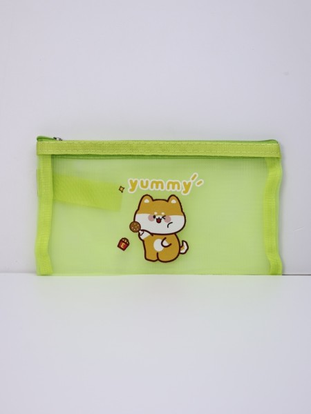 Пенал "Shiba-inu yummy", green (11.6*19 см) 