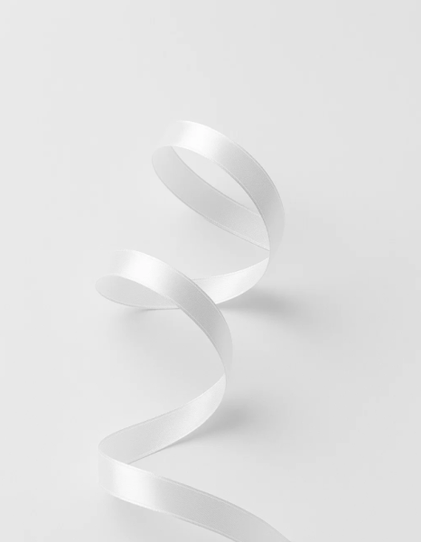 Лента для декора и подарков "Ribbon of Joy", white (1 см*1 м) 