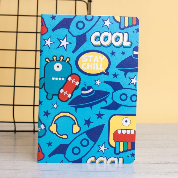 Тетрадь (A5) "Aliens cool", blue (13.5*20.5) 
